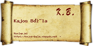 Kajos Béla névjegykártya