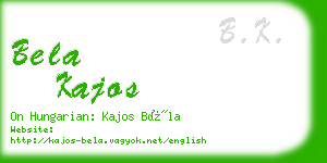 bela kajos business card